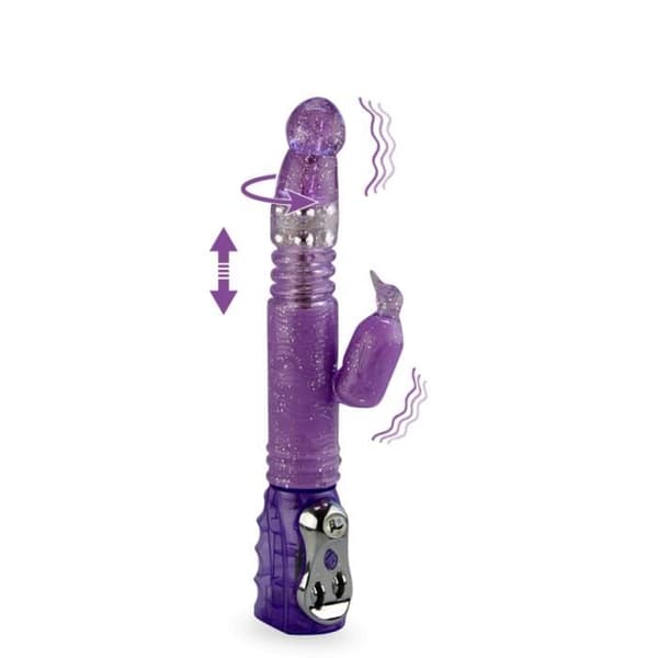 Vibromassager - KÄRLEK OCH VIBBAR - Kanin Glittrande Pingvin Upp &amp; Ner - Lila - Mellan - Vibrerande