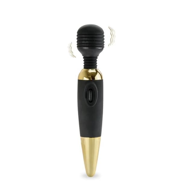 Vibromassör - KÄRLEK OCH VIBRATIONER - Fantasi Stav Deluxe - Svart - 25 cm - 2 ultra-mjuka material