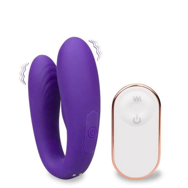 Pil Fjärrkontroll Par Vibrator Mörklila