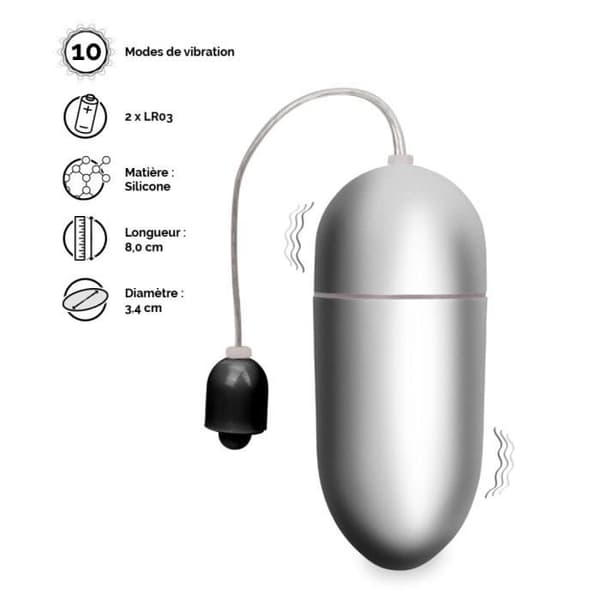 Wiggle Vibrating Egg - L Silver