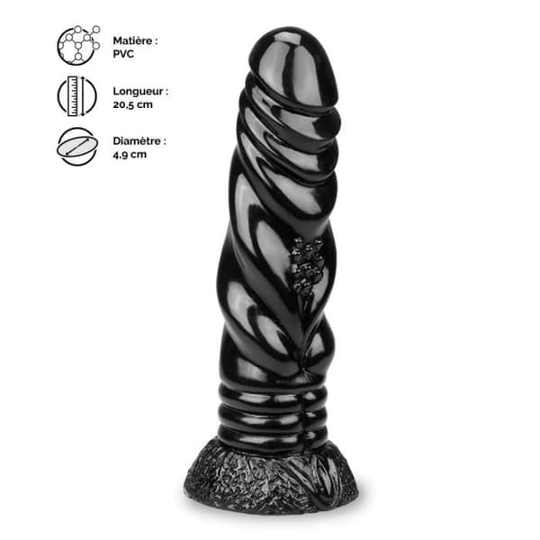 Drak sugkopp dildo 20,5cm Svart