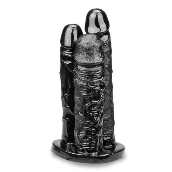 Trippel realistisk dildo Cerberus Black