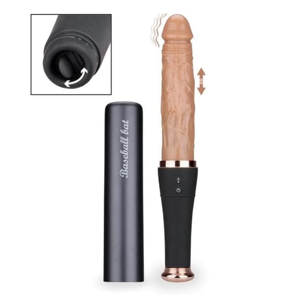 Dildo automatisk fram och tillbaka vibrerande dildo med klitorisstimulator Love Bat vaginal eller anal dildo för män eller kvinnor