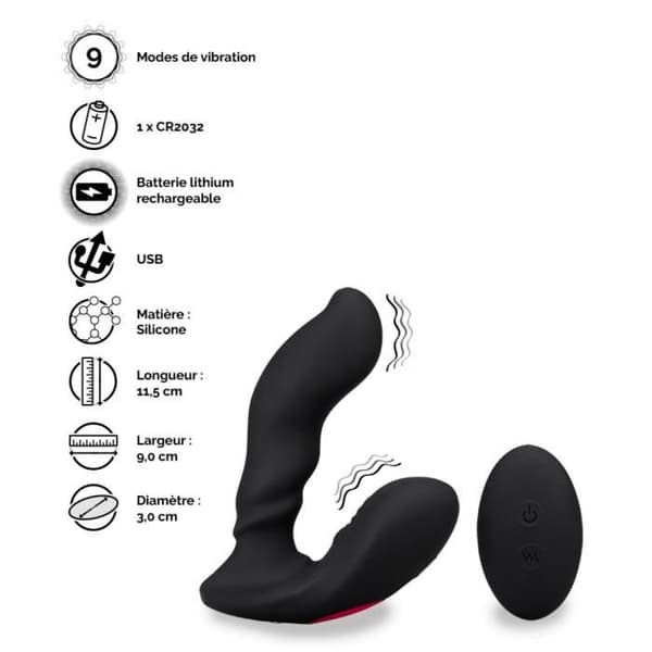 Deeper Black Remote Control Prostata Stimulator