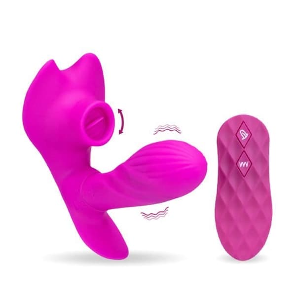 Speciella vibrerande trosor för cunnilingus och uppvärmd dildo Lila