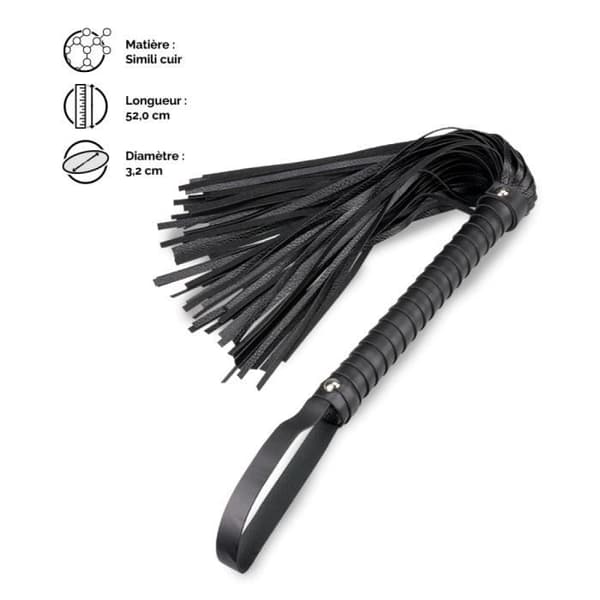 Martinet BDSM Indy - Indy - Noir - Längd 52,0 cm - Handtag 22,5 cm - Syntetläder