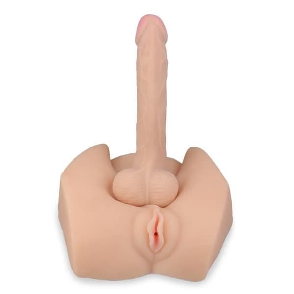Masturbator Vagina Artificiell &amp; Dildo - LOVE AND VIBES - Flexibel 20cm - Noduler och realistiska detaljer
