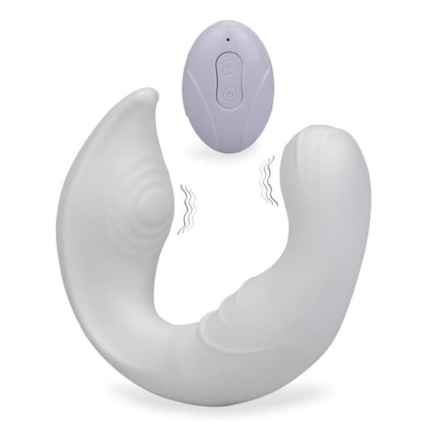 2-i-1 G-punkt och klitoris par vibrator Vit