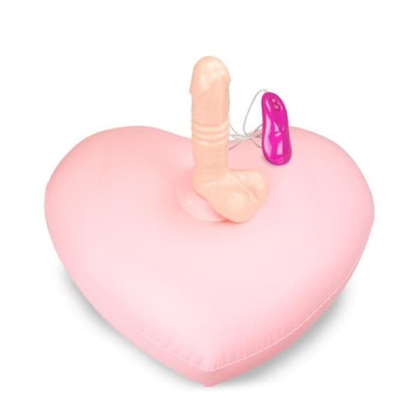 Uppblåsbar kudde med fjärrstyrd vibrerande stötdildo