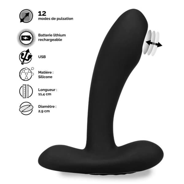 Skal Pulserande Prostata Stimulator Svart