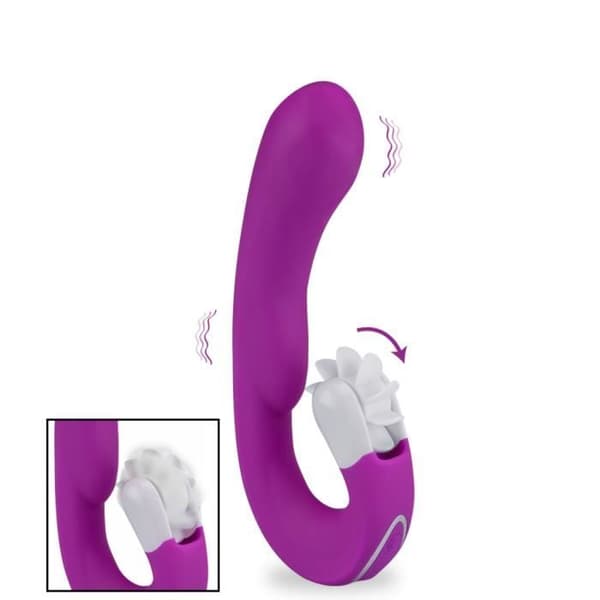 Vibromassör - KÄRLEK OCH VIBBAR - Alicia - Silikon - Dubbel stimulering - Laddningsbar USB