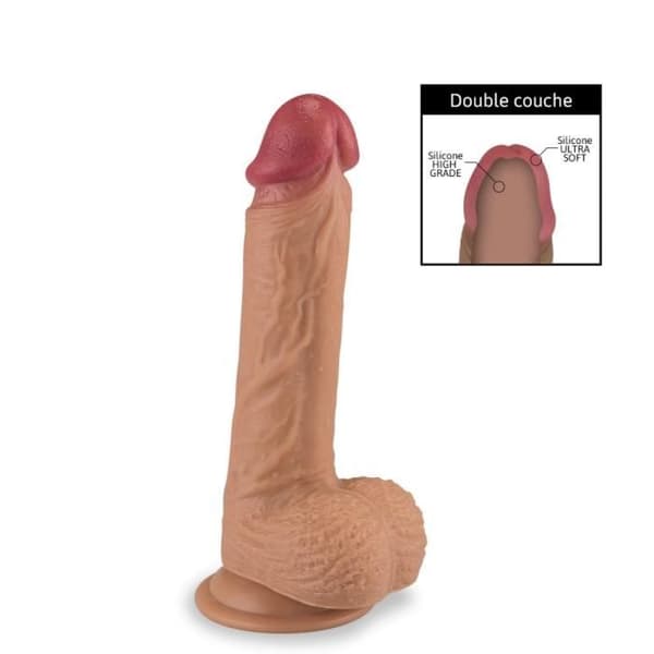 Dildo - LOVE AND VIBES - Double Layer Snake - 19 cm - Flytande silikon - Sugkopp