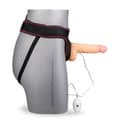 Miniatyrbild 3 av 4: Vibrerande strap-on dildo 18,0 cm 10 lägen Ljus hud