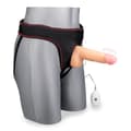 Miniatyrbild 2 av 4: Vibrerande strap-on dildo 18,0 cm 10 lägen Ljus hud