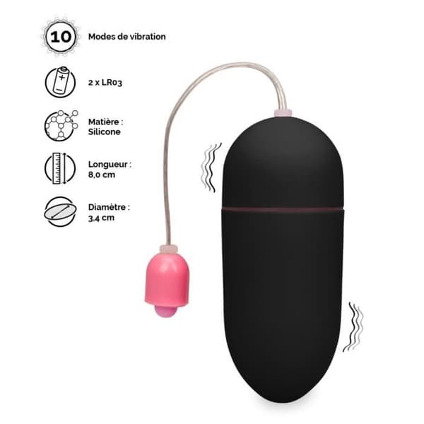 Wiggle Vibrating Egg - L Svart