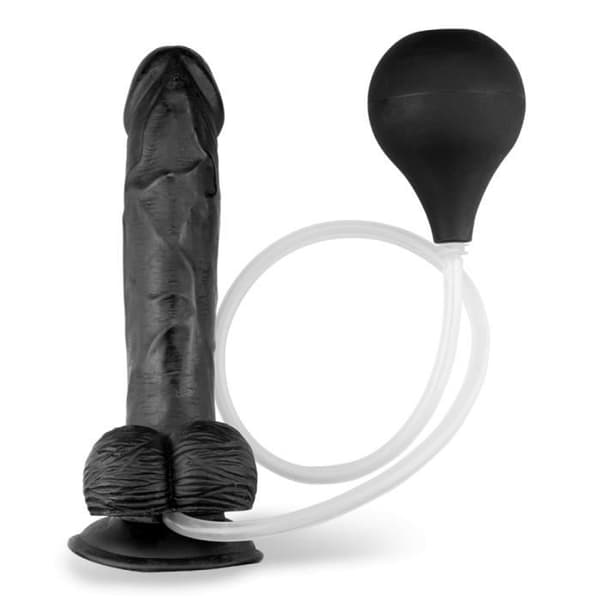 Realistisk ejakulatorisk sugkopp dildo 23,0cm Svart