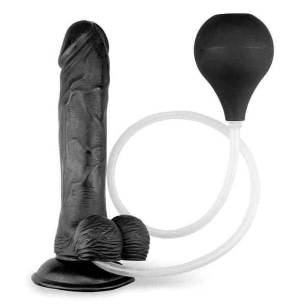 Realistisk ejakulatorisk sugkopp dildo 23,0cm Svart