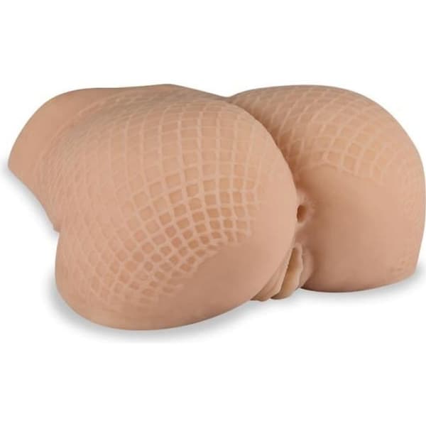 Masturbator för baken - KÄRLEK OCH VIBRATIONER - Nätstrumpa - 2 öppningar - Kompakt - Realistisk