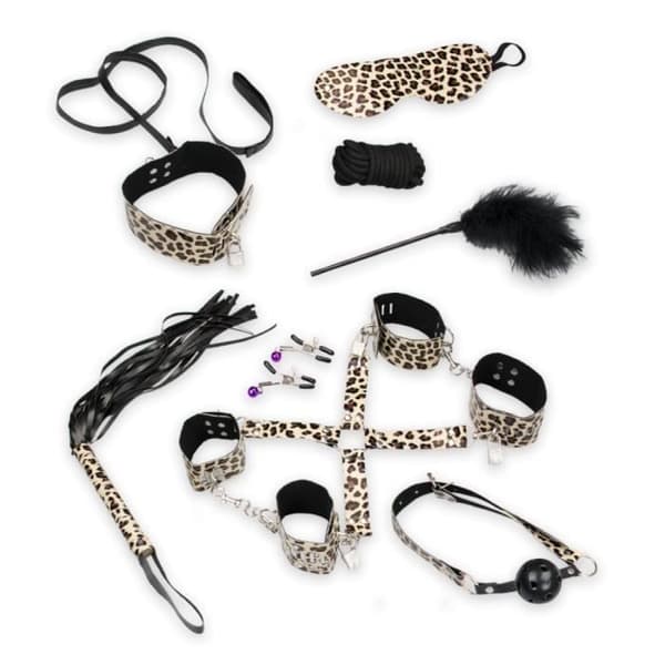BDSM leksaker och tillbehör kit 11 delar Leopard