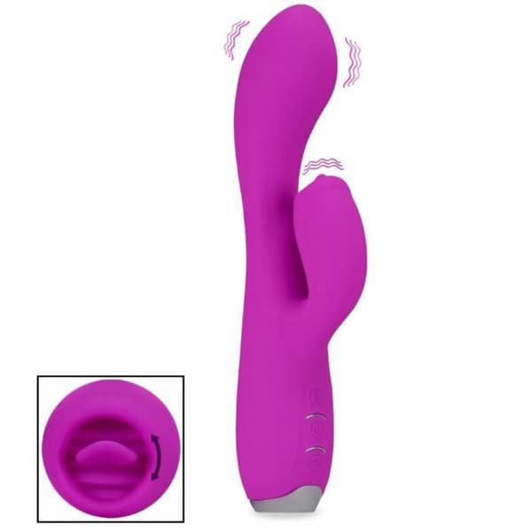 Kanin vibrator klitoris stimulator tunga Lila