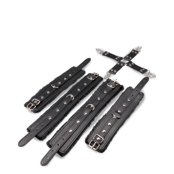Handbojor och korsband bondage kit Svart