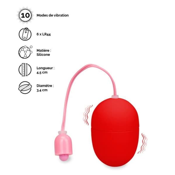Wiggle Vibrating Egg - S Röd