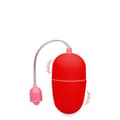 Miniatyrbild 2 av 3: Mjukt silikonägg - Wiggle - Röd - 10 justerbara vibrationslägen - 2 medföljande LR1-batterier