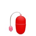 Miniatyrbild 1 av 3: Mjukt silikonägg - Wiggle - Röd - 10 justerbara vibrationslägen - 2 medföljande LR1-batterier