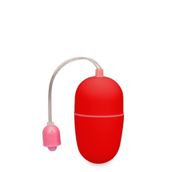 Mjukt silikonägg - Wiggle - Röd - 10 justerbara vibrationslägen - 2 medföljande LR1-batterier