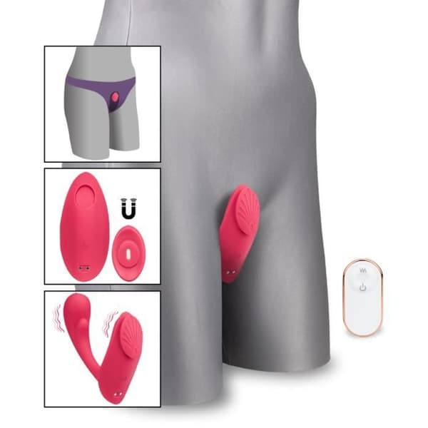 Spirit fjärrstyrda vibrerande trosor - Vibrator för kvinnor och par Röd