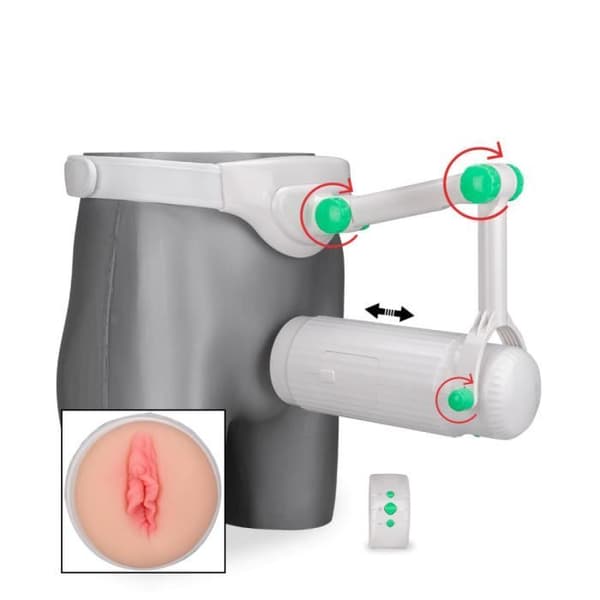 Manlig onani handsfree bälte vagina insats Vit