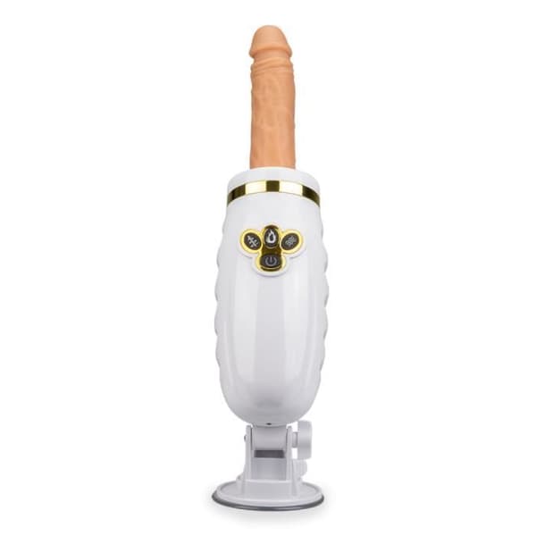 Jävla maskin 16 hastigheter med uppvärmd dildo Vit