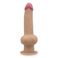 Miniatyrbild 3 av 4: Dubbellagers silikon sugkopp dildo med handtag 25,0cm Ljus hud