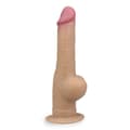 Miniatyrbild 4 av 4: Dubbellagers silikon sugkopp dildo med handtag 25,0cm Ljus hud