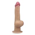 Miniatyrbild 1 av 4: Dubbellagers silikon sugkopp dildo med handtag 25,0cm Ljus hud