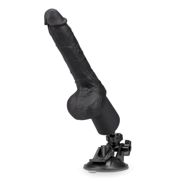 Russell automatisk silikondildo - för män och kvinnor - vaginal och anal Svart