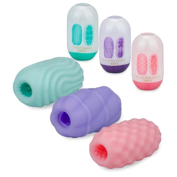 Masturbator - Noname - Set med 3 ägg - TPE - Olika texturer - Storlek M