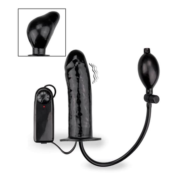 Uppblåsbar vibrationspump dildo
