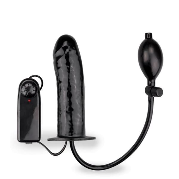 Uppblåsbar vibrationspump dildo