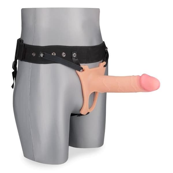 Strap-on dildo - Ej specificerad - XXL - Mjuk TPR - Flexibel - Ihålig sele