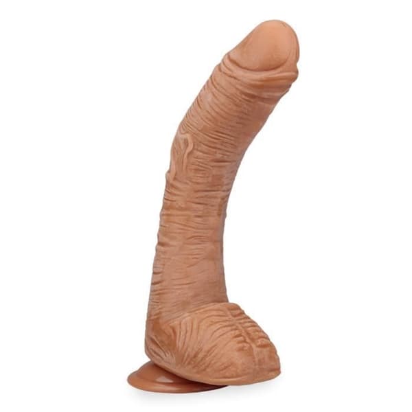 XXL realistisk böjd sugkoppsdildo