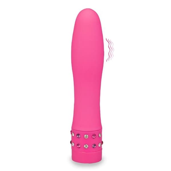 Rhinestone &amp; Softness Vibrator-Pink Icke-Pink