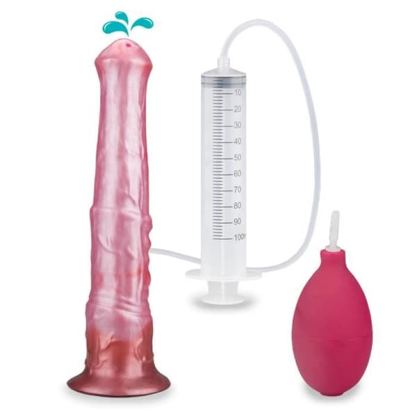 Silikonejakulerande dildo med original hästfantasisugkopp - LOVE AND VIBES Collection
