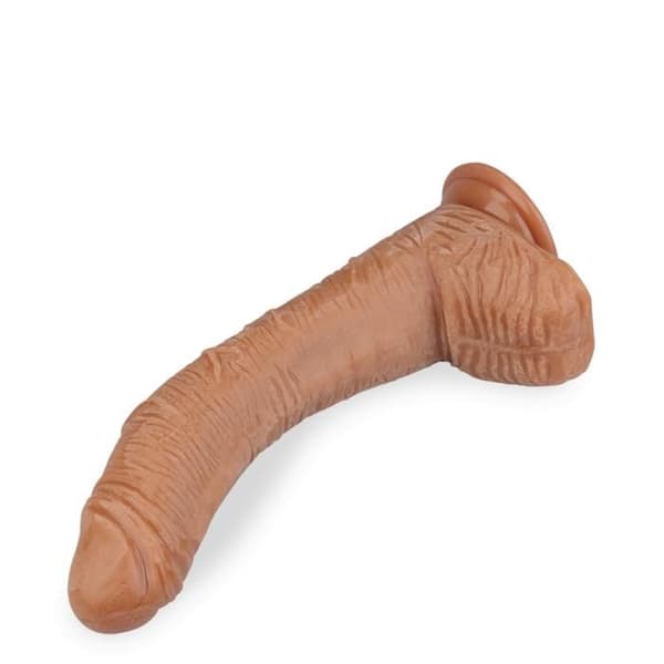 XXL realistisk böjd sugkoppsdildo
