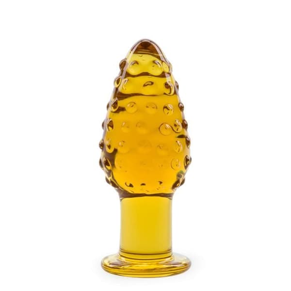 Analplugg av glas - Ananas - Orange - Lindringar för sensationer - Allergivänligt - Lätt att rengöra