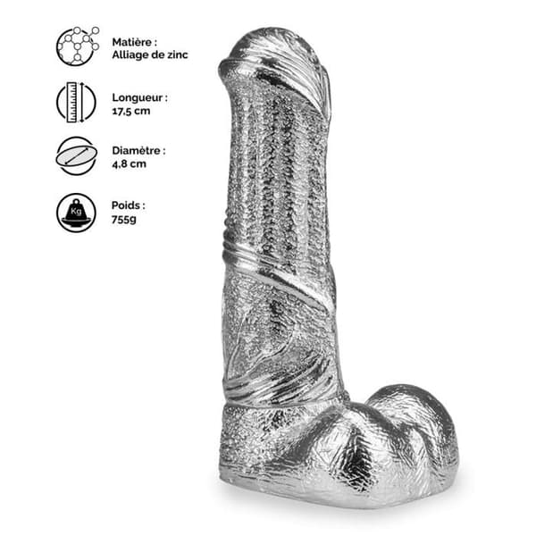 Sauron Silver Realistic Metal Dildo
