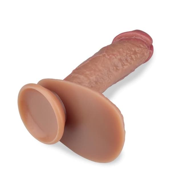 Realistisk sugkoppsdildo 19,5 cm Platina - Analsexleksak - Dubbellagers flytande silikon - Svart