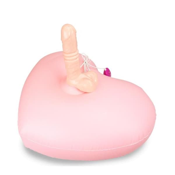 Högkvalitativ uppblåsbar kudde med fjärrstyrd vibrator och fällande dildo