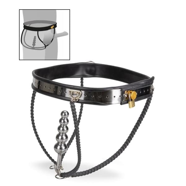 Kyskhetsbälte för anus Taken - Bondage - Justerbar storlek - Analklass - Hänglås och nycklar