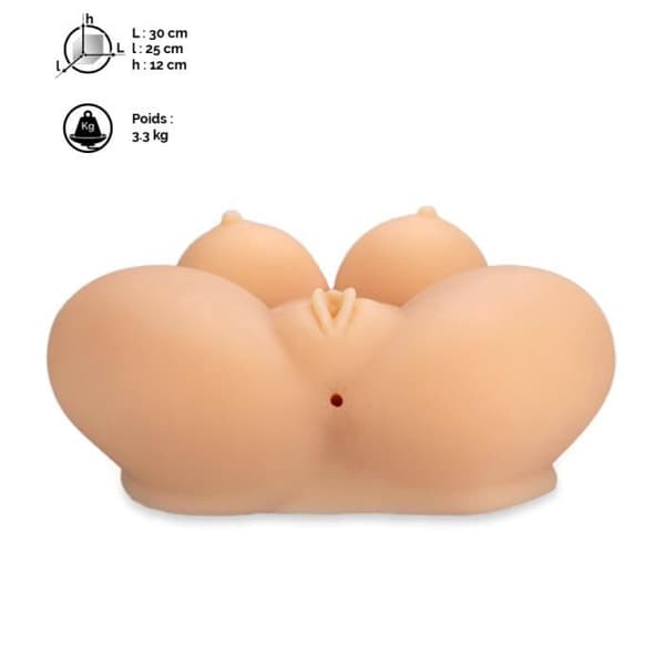 Liten realistisk byst 3,3 kg ljus hud